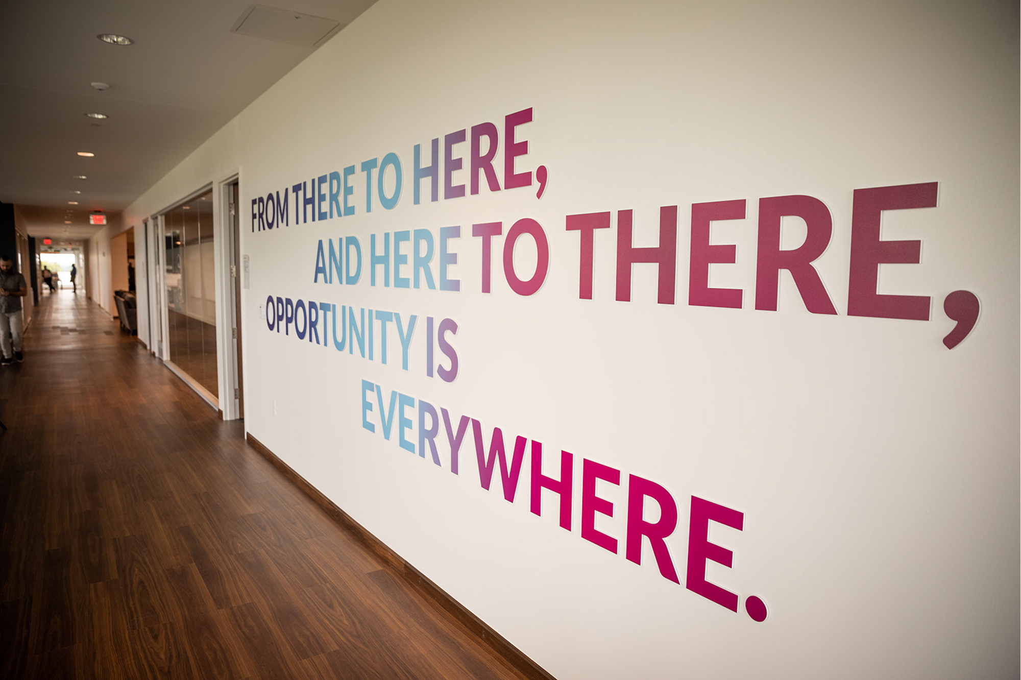 Quote in Upright Columbus office hallway