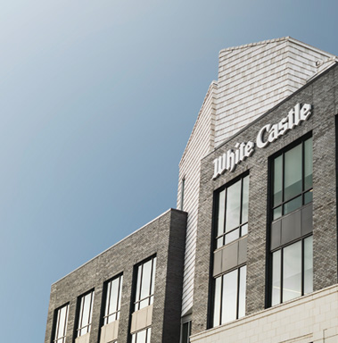 Exterior shot of the White Castle building